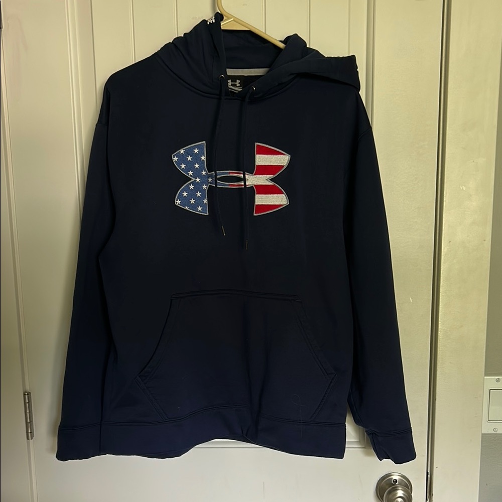 Under Armour Blue Athletic Sweater with Flag Logo